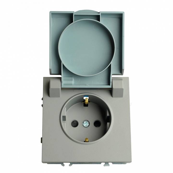 Розетка с заземлением и со шторкой, без рамки с крышкой Stekker Эмили 49959