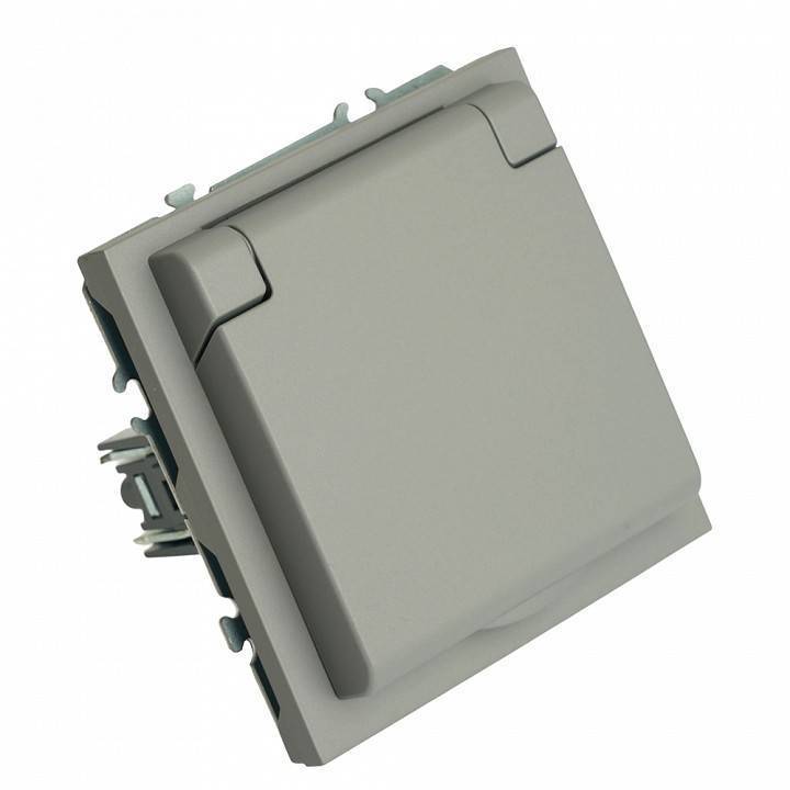 Розетка с заземлением и со шторкой, без рамки с крышкой Stekker Эмили 49959