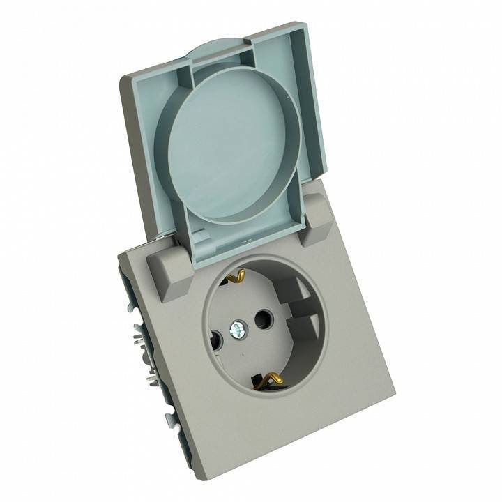 Розетка с заземлением и со шторкой, без рамки с крышкой Stekker Эмили 49959