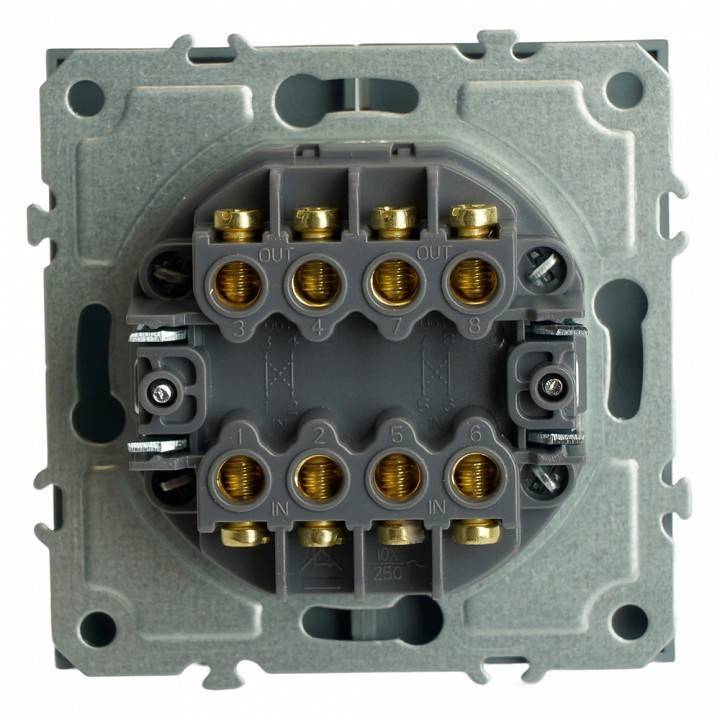 Выключатель двухклавишный без рамки Stekker Эмили 50166