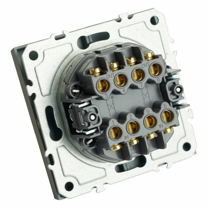 Выключатель двухклавишный без рамки Stekker Эмили 50166