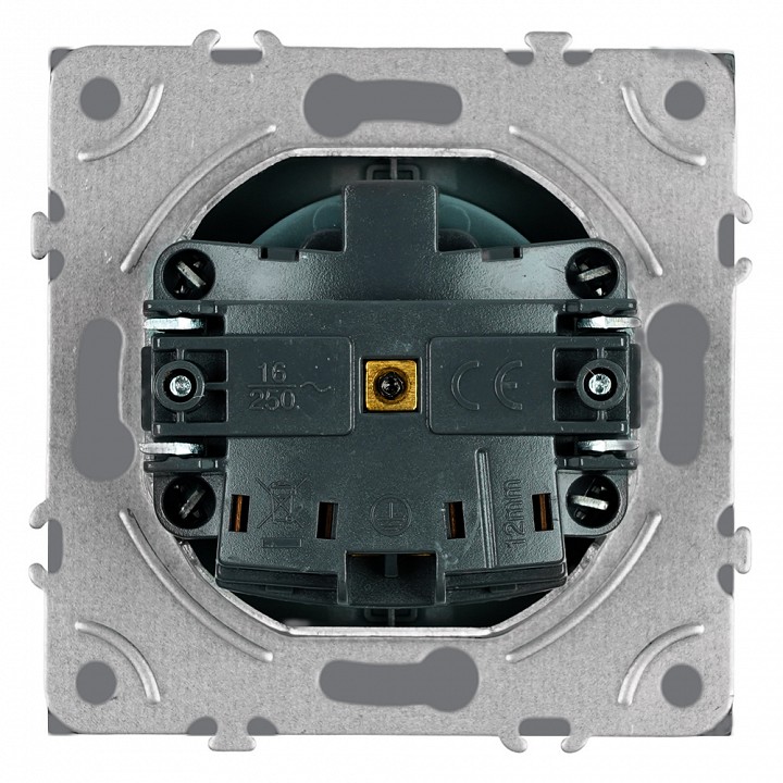 Розетка с заземлением и со шторкой, без рамки Stekker Эмили 50243
