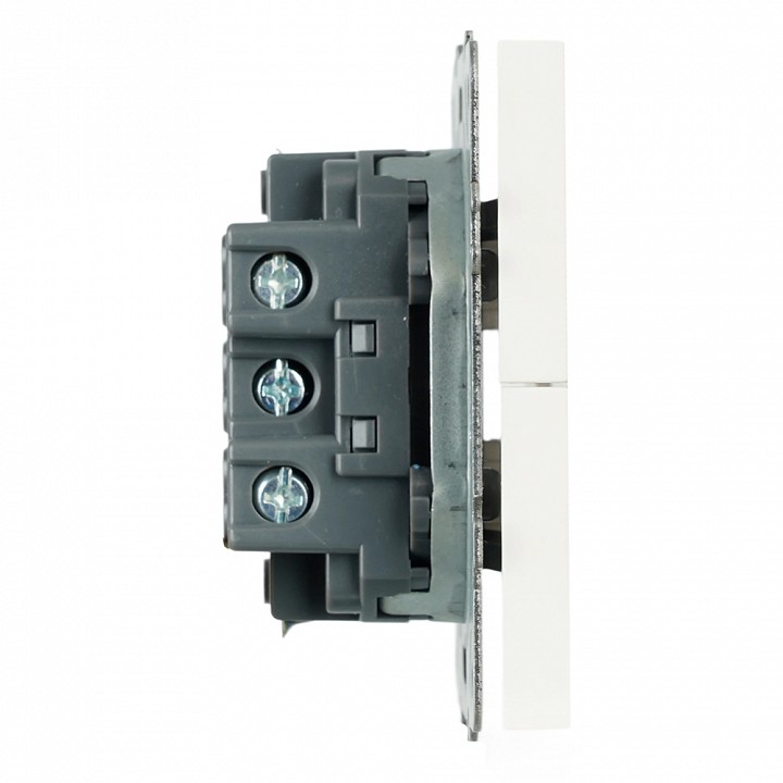 Выключатель самовозвратный двухклавишный без рамки Stekker Эмили 50325