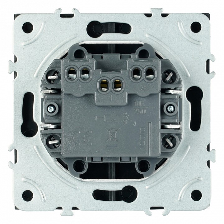 Выключатель самовозвратный двухклавишный без рамки Stekker Эмили 50327