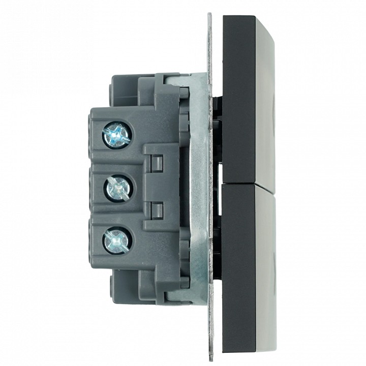 Выключатель самовозвратный двухклавишный без рамки Stekker Эмили 50327