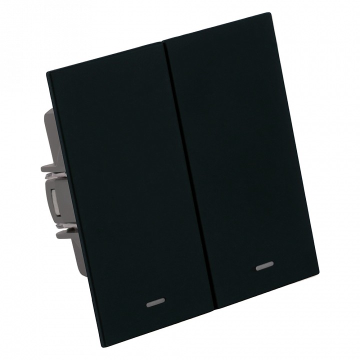 Выключатель двухклавишный с подсветкой без рамки Stekker Мия 50446