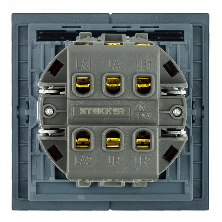 Переключатель двухклавишный без рамки Stekker Мия 50448
