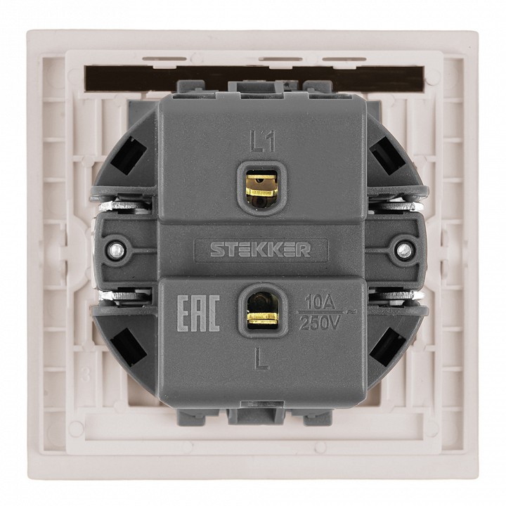Выключатель одноклавишный без рамки Stekker Мия 50472