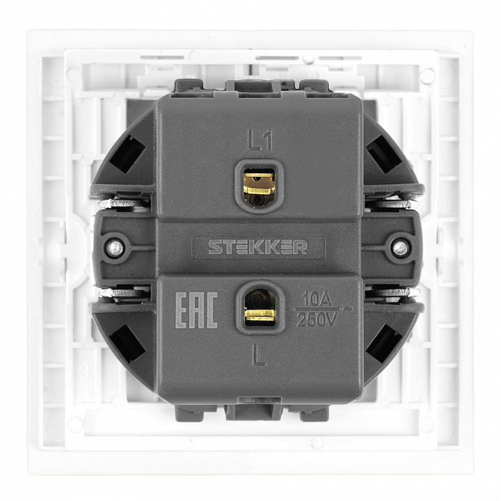 Выключатель одноклавишный без рамки Stekker Мия 50572