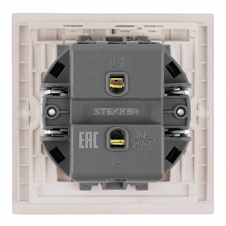 Выключатель одноклавишный без рамки Stekker Мия 50573