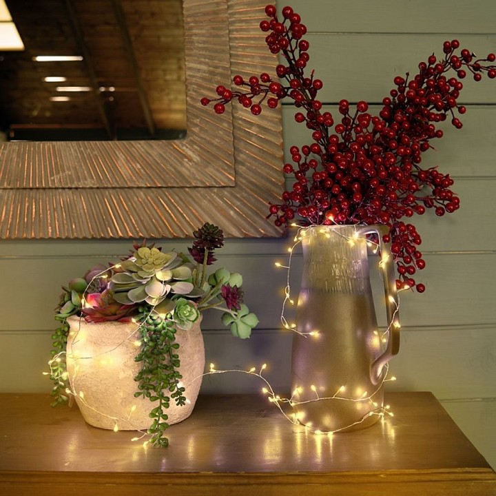 Гирлянда Нить Feron CL584 Роса теплый белый 2 м на батарейках IP20 51447