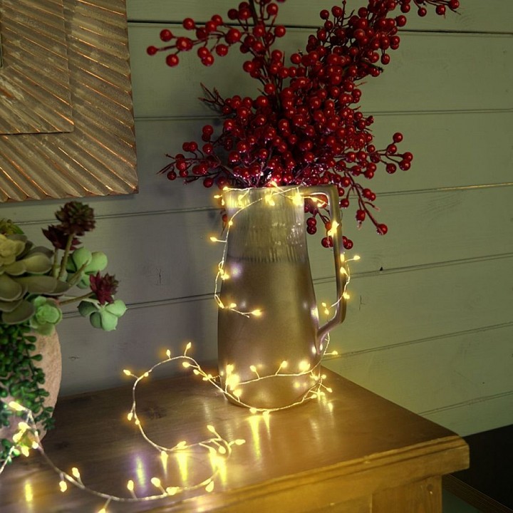 Гирлянда Нить Feron CL584 Роса теплый белый 2 м на батарейках IP20 51447