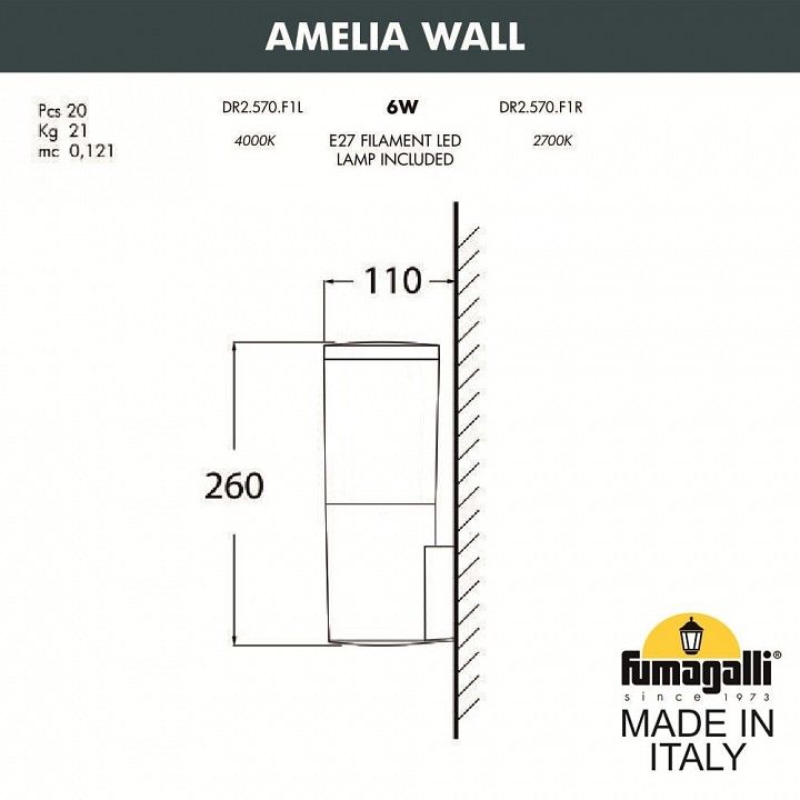 Накладной светильник Fumagalli AMELIA DR2.570.000.AYE27