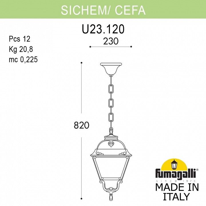 Подвесной светильник Fumagalli CEFA U23.120.000.BYE27