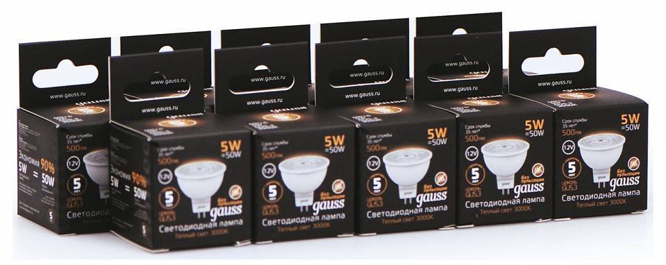 Лампа светодиодная Gauss GU5.3 5 Вт 3000 K 201505105