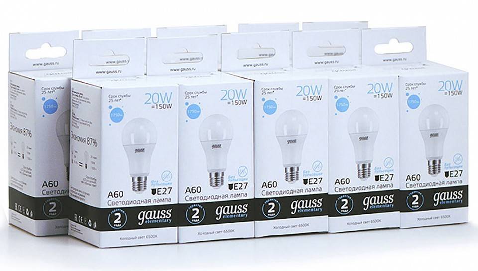 Лампа светодиодная Gauss A65 E27 20 Вт 6500 K 23239