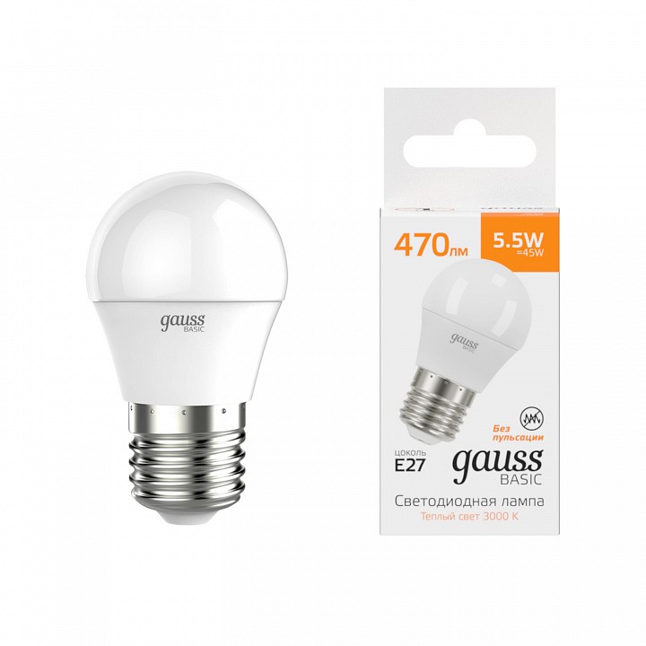 Лампа светодиодная Gauss Basic E27 12 Вт 6500 K упаковка 10 шт 30532162