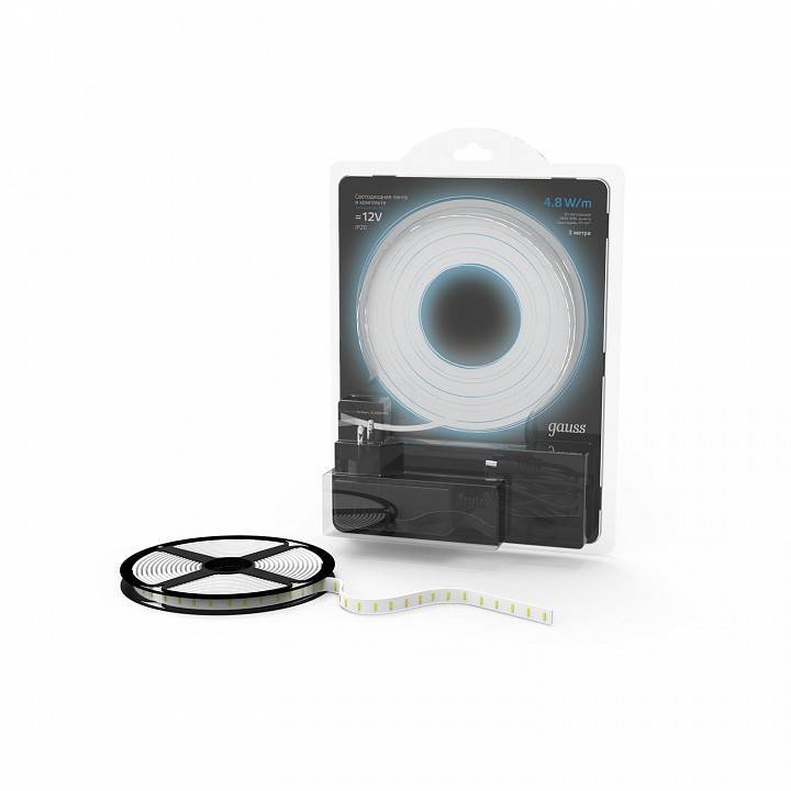 Комплект светодиодной ленты Gauss 2835/60-SMD 5 м 12В 4000К IP20 312000248