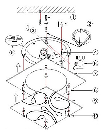 Светильник потолочный Globo Jasmina 40408