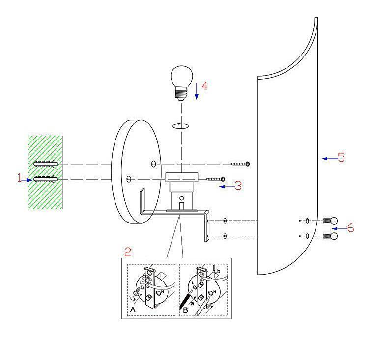 Светильник настенный накладной Globo Alivia 40414-1W