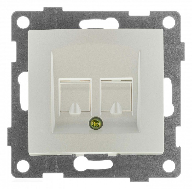 Розетка двойная телефонная RJ-12 Gusi Electric BRAVO С10Т2-028