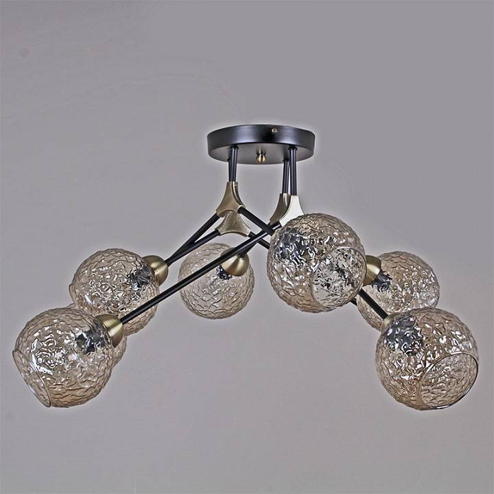 Потолочная люстра ILLUMICO черная с бронзой IL0264-8CSQ-79 BK AB