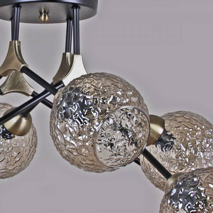 Потолочная люстра ILLUMICO черная с бронзой IL0264-8CSQ-79 BK AB