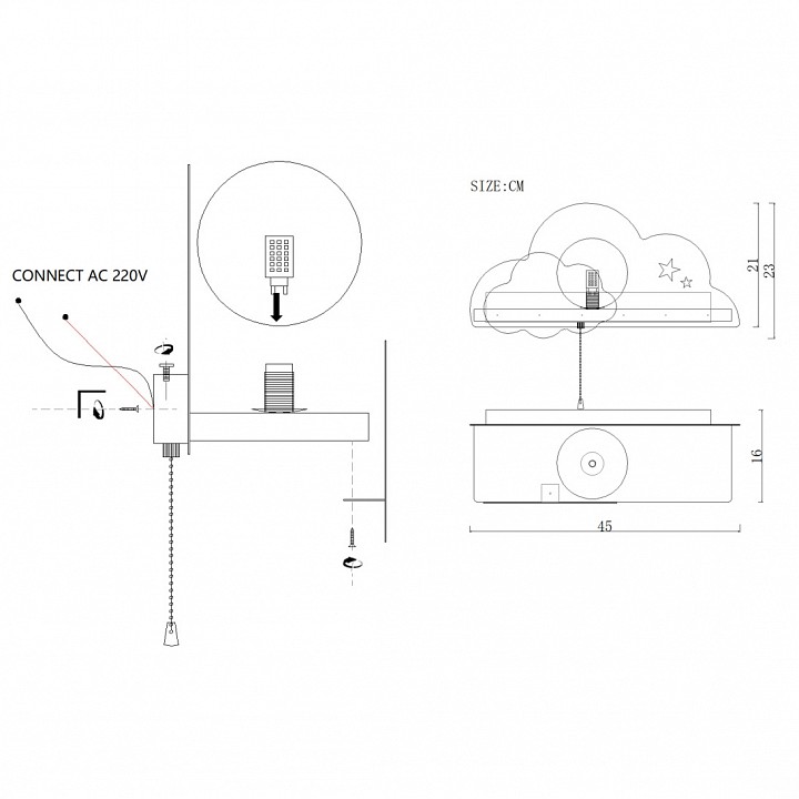 Накладной светильник Imperiumloft Облако 44.899-0