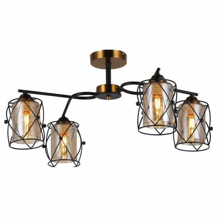 Люстра на штанге Imex 4 лампы MD.1023-4-S-BK+GBR