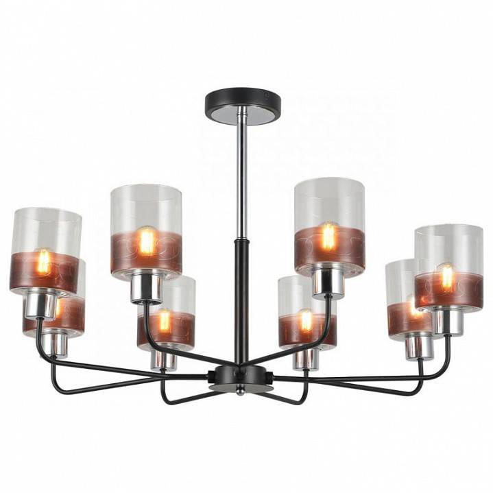 Люстра на штанге Imex MD.2727 8 ламп MD.2727-8-S-BK+CH