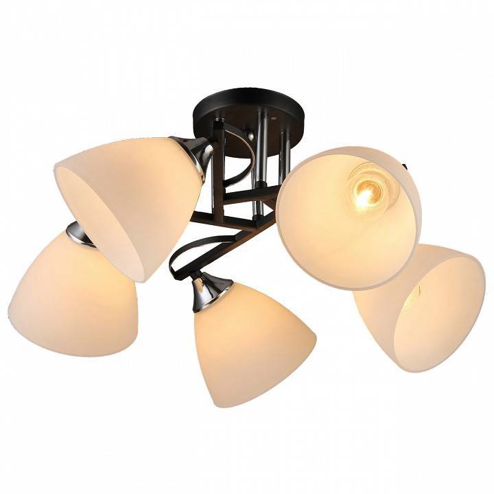 Люстра на штанге Imex MD.2980 5 ламп MD.2980-5-S BK+CH