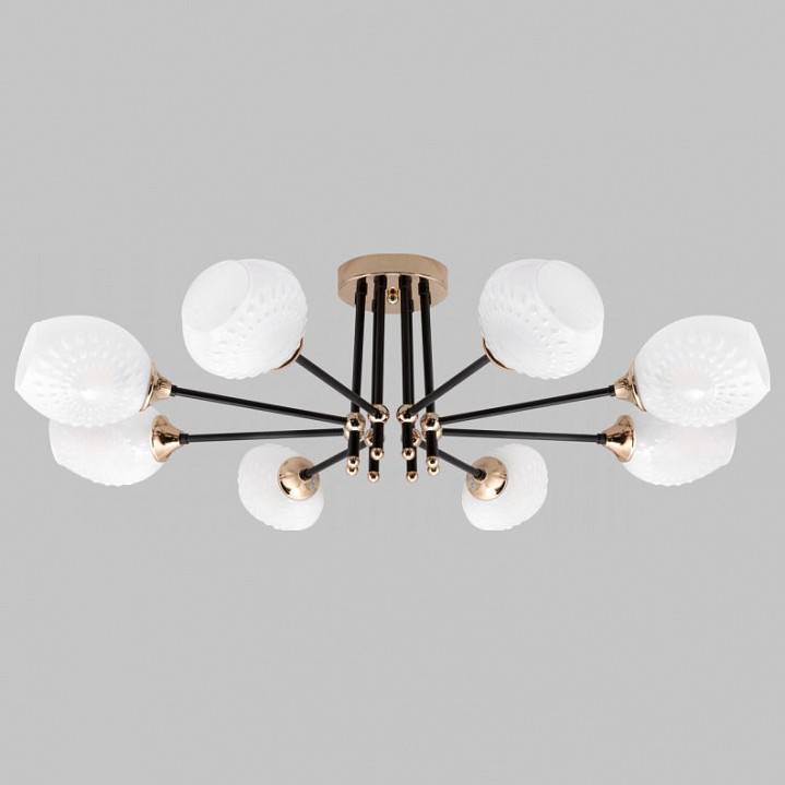 Люстра на штанге IMEX MD.4144 8 ламп MD.4144-8-S-BK+FGD