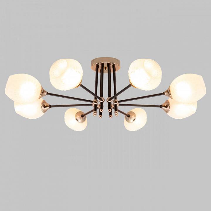 Люстра на штанге IMEX MD.4144 8 ламп MD.4144-8-S-BK+FGD