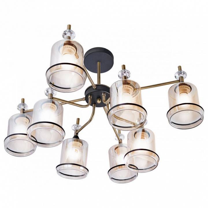 Люстра на штанге Imex MD.4889 8 ламп MD.4889-8-S AB+BK