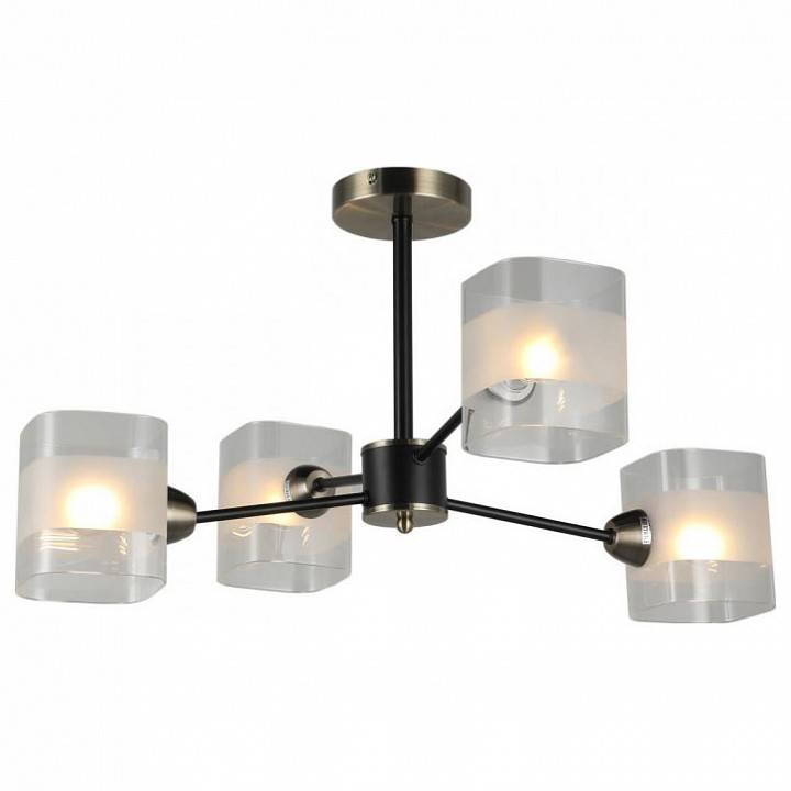 Люстра на штанге Imex MD.51742 4 лампы MD.51742-4-S-BK+AB