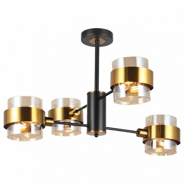 Люстра на штанге Imex MD.51891 на 4 лампы MD.51891-4-S-BK+GBR