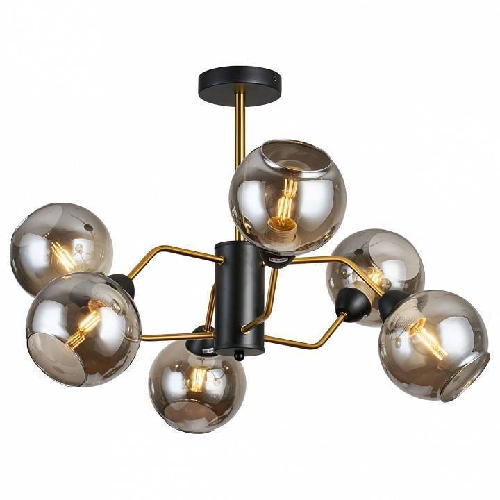 Люстра на штанге Imex MD.9083 6 ламп MD.9083-6-S-BK+COP