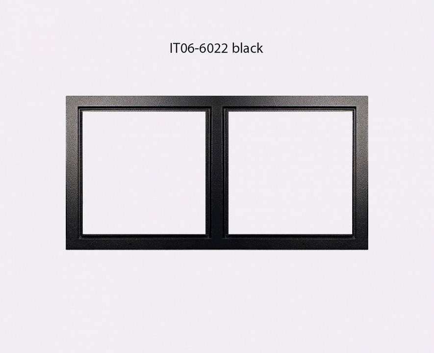 Встраиваемый светильник Italline IT06-6020 черный 3000 K 2 шт + рамка IT06-6022 черный IT06-6020 black 3000K / IT06-6022 black