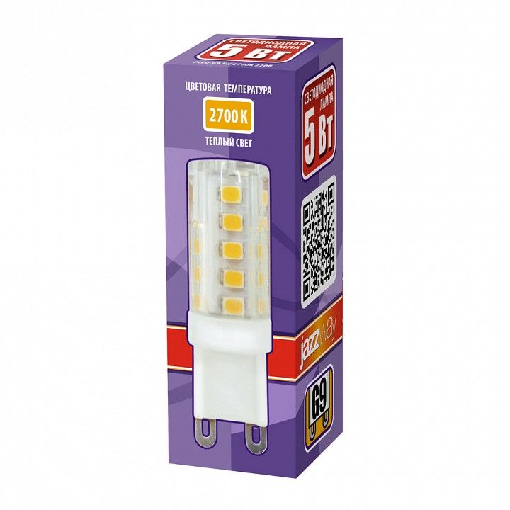 Лампа светодиодная Jazzway  G9 5Вт 2700K PLED-G9 5W 2700K