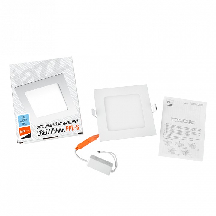 Встраиваемый светильник Jazzway  PPL-S 9W 6500K IP40 WH