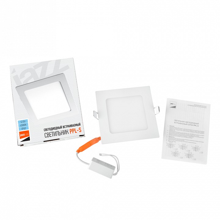 Встраиваемый светильник Jazzway  PPL-S 12W 6500K IP40 WH