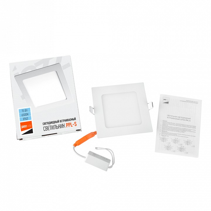 Встраиваемый светильник Jazzway  PPL-S 15W 6500K IP40 WH