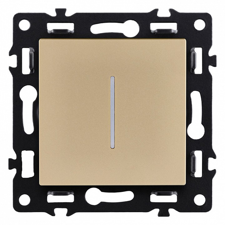 Выключатель проходной одноклавишный с подсветкой без рамки Kollinger Asthetik AS-008GD