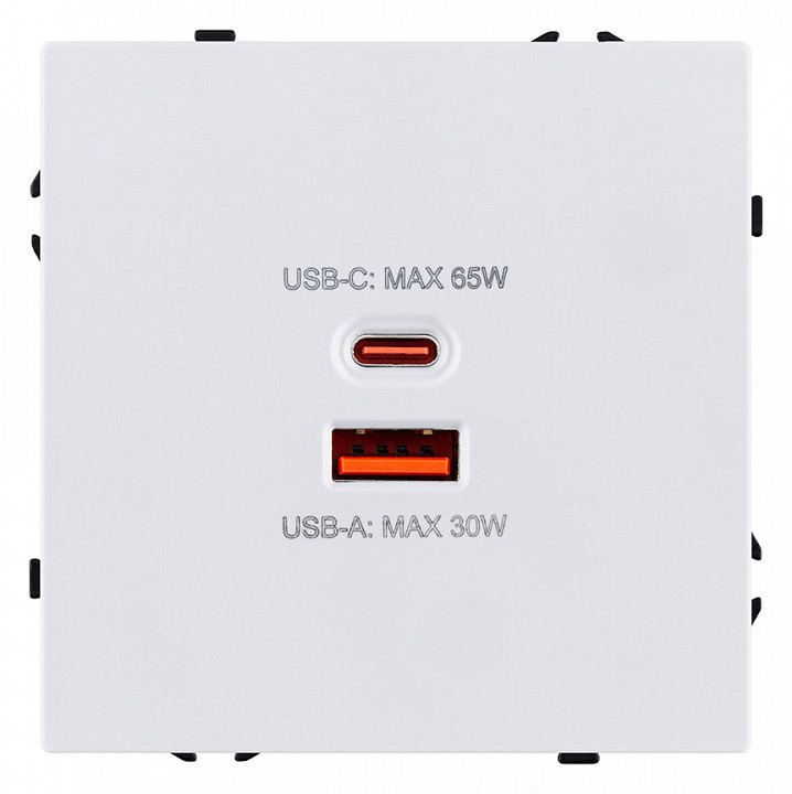 Розетка 2хUSB type A и C без рамки Kollinger Eclipse EC-024WG