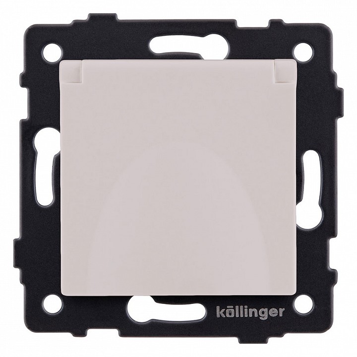 Розетка с заземлением с крышкой, без рамки Kollinger  REA-006CM