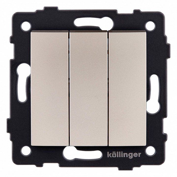 Выключатель трехклавишный без рамки Kollinger  REA-R-012GD