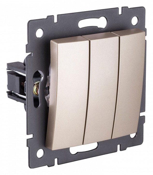 Выключатель трехклавишный без рамки Kollinger  REA-R-012GD