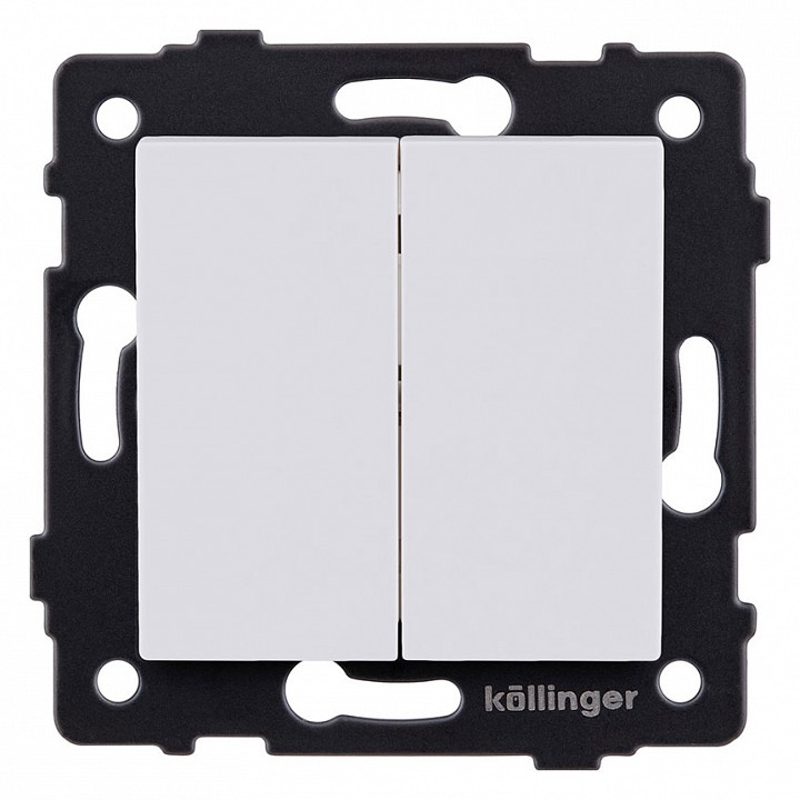Выключатель двухклавишный без рамки Kollinger  REA-S-007WM