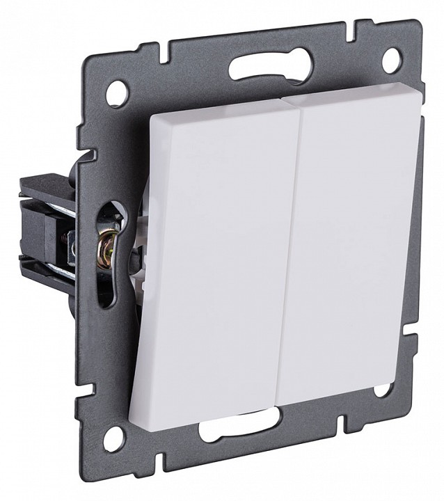 Выключатель двухклавишный без рамки Kollinger  REA-S-011WM