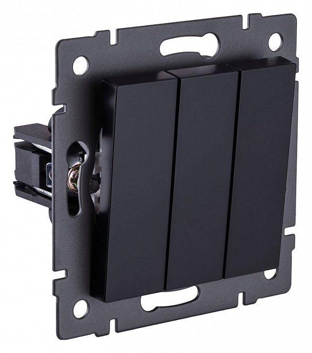 Выключатель трехклавишный без рамки Kollinger  REA-S-012BK